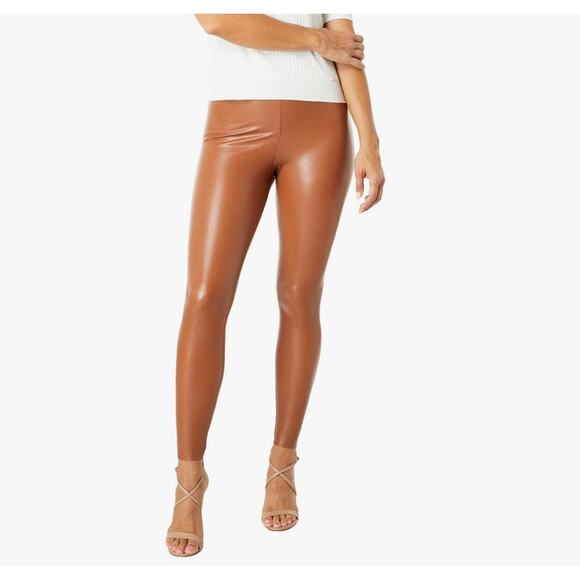 Commando Control Faux Leather Leggings Shape-wear Tummy Control Tan Camel 1X - Picture 1 of 4